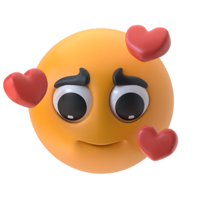 Falling In Love Face 3D Icon 3D Graphic