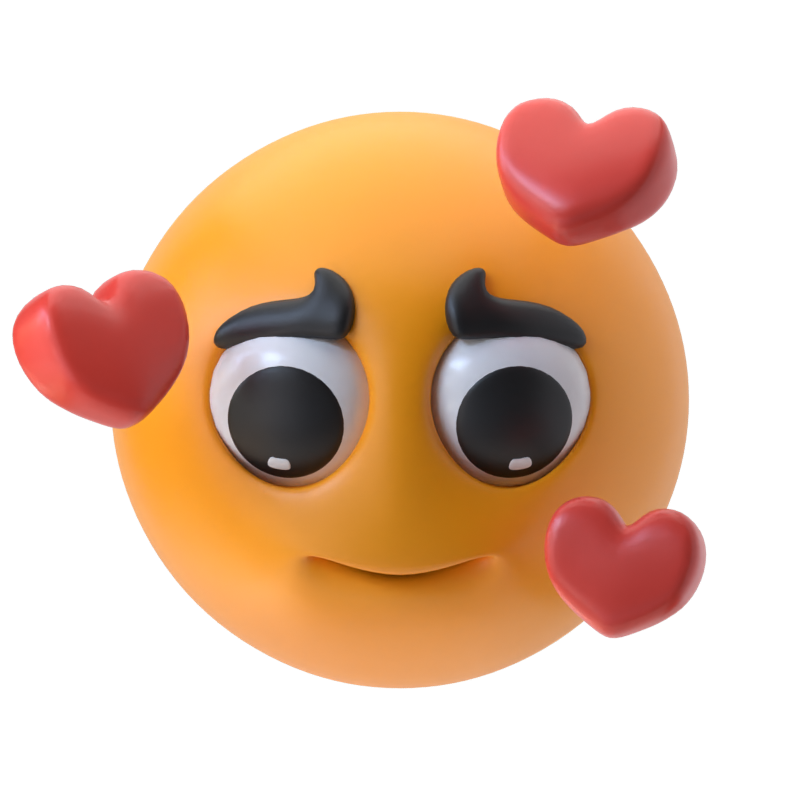 Falling In Love Face 3D Icon 3D Graphic