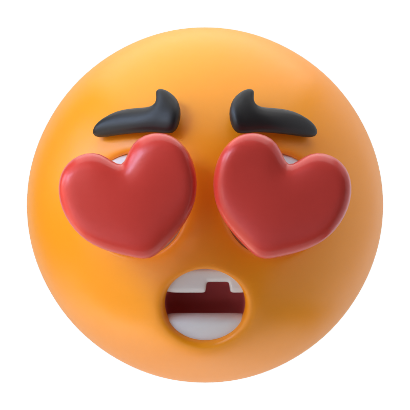 Heart Eye Face 3D Icon