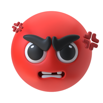 Furious Face 3D Icon 3D Graphic