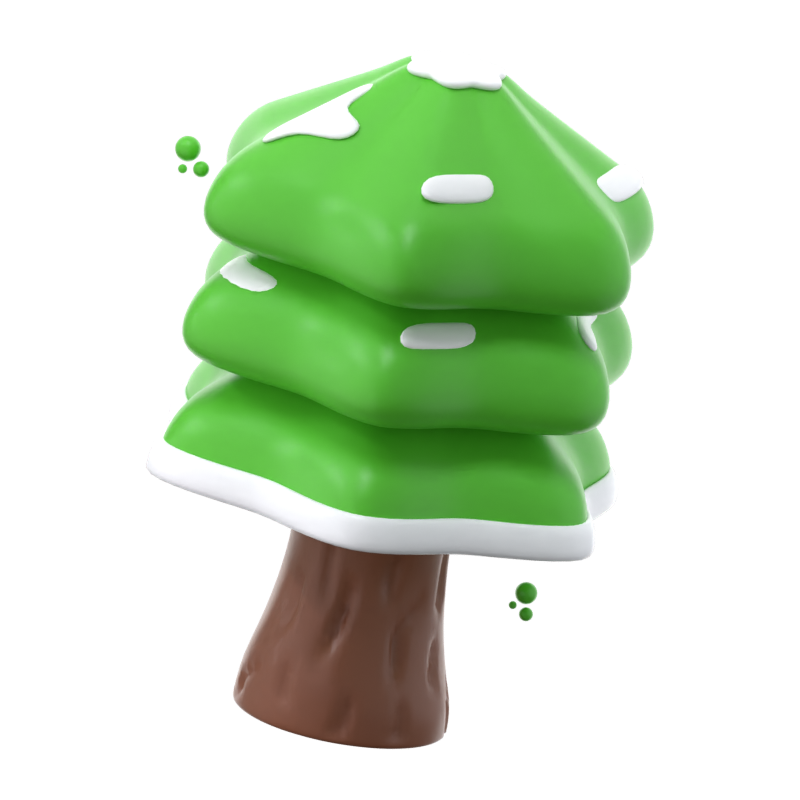 Verschneiter Baum 3D Icon