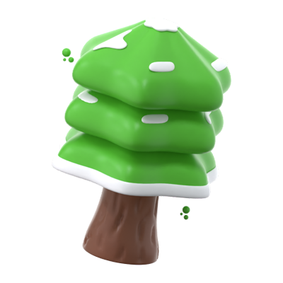 Verschneiter Baum 3D Icon 3D Graphic