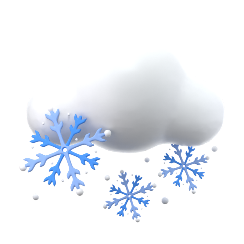 Nube Nieve Icono 3D 3D Graphic