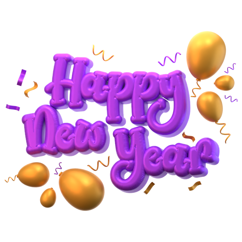 Happy New Year 3D Icon 3D Graphic