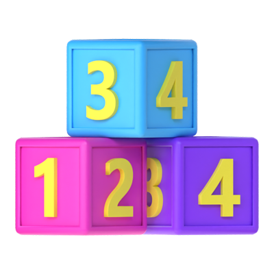 Number Block 3D Icon 3D Graphic