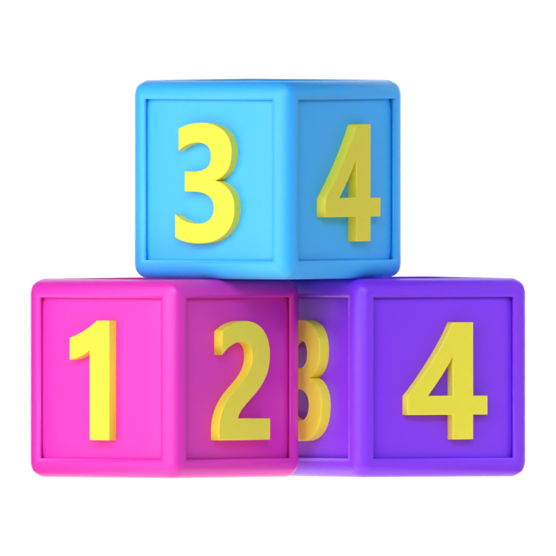 Number Block 3D Icon 3D Graphic