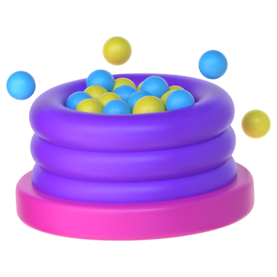 Colored Ball Pool 3D Icon 3D Graphic