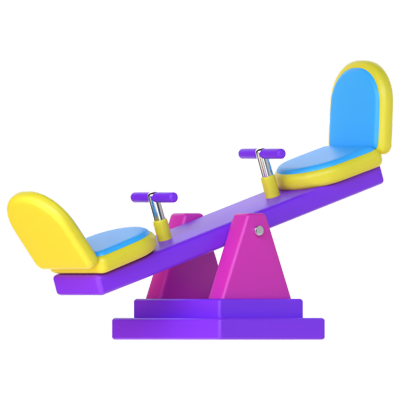 Seesaw 3D Icon 3D Graphic