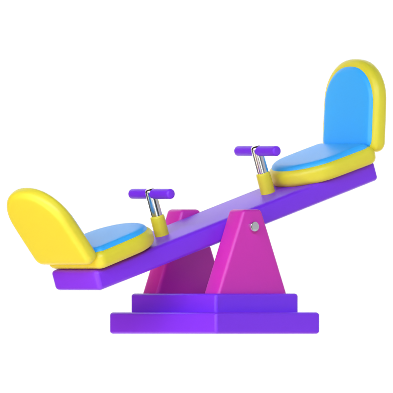 Seesaw 3D Icon 3D Graphic