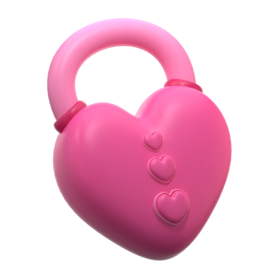 Icono 3D Heart Lock 3D Graphic