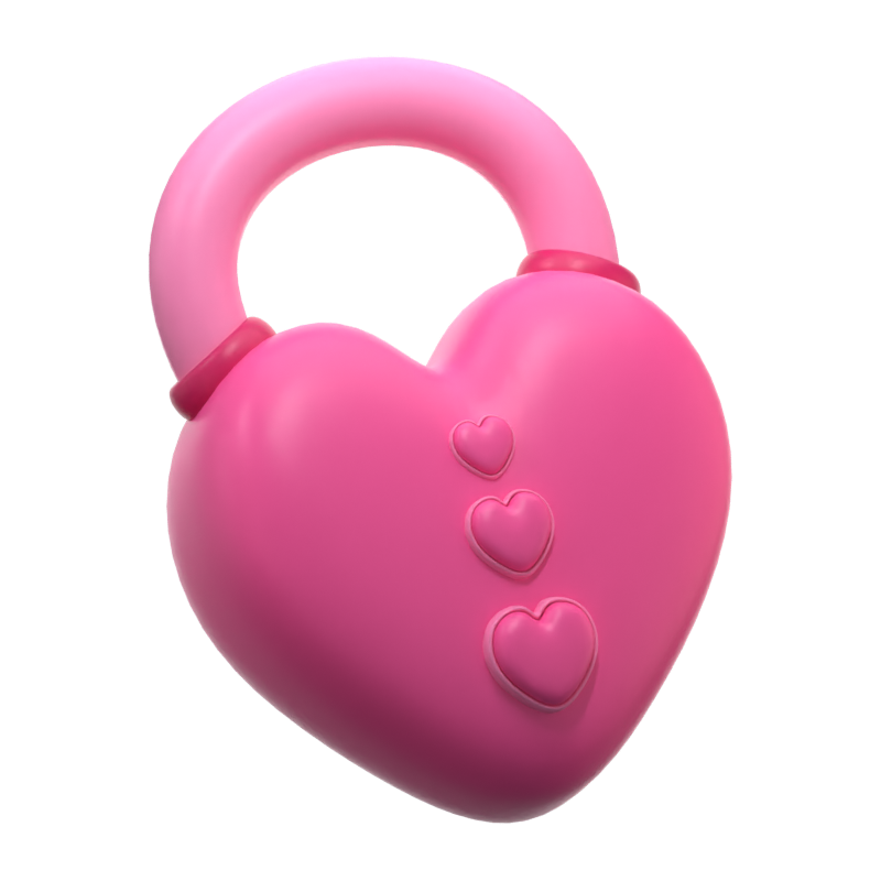 Icono 3D Heart Lock 3D Graphic