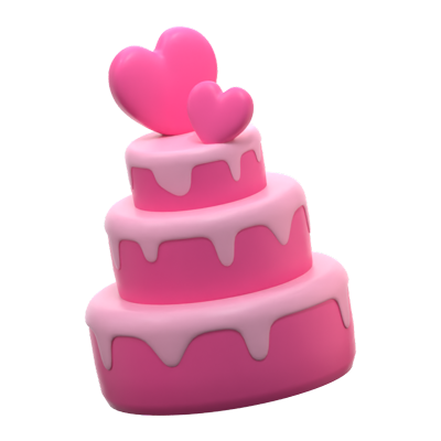 Hochzeitstorte 3D-Symbol 3D Graphic