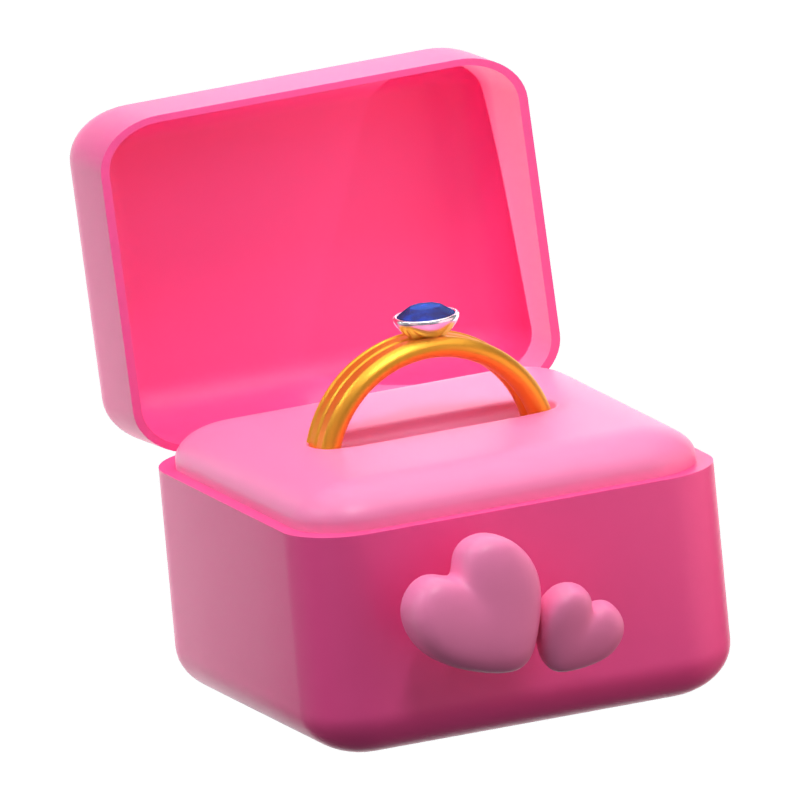 Wedding Ring Box 3D Icon 3D Graphic