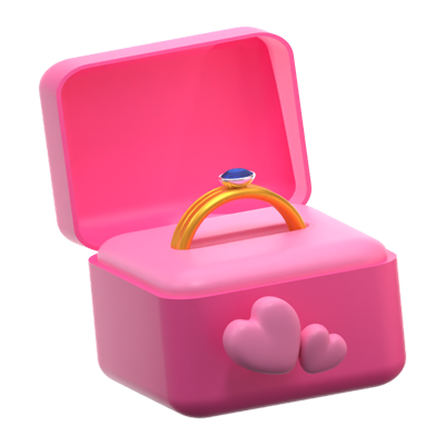 Wedding Ring Box 3D Icon 3D Graphic