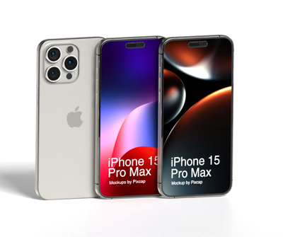 Three iPhone 15 Pro Max Side Sliding 3D Animated Mockup 3D Template