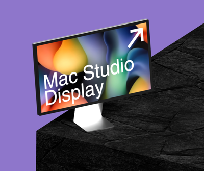 IMac Studio Display Monitor On Podium 3D Mockup 3D Template