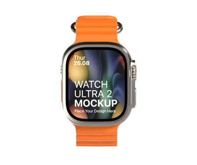 apple watch ultra 2 ocean band dos veces rotación 3d animated mockup 3D Template