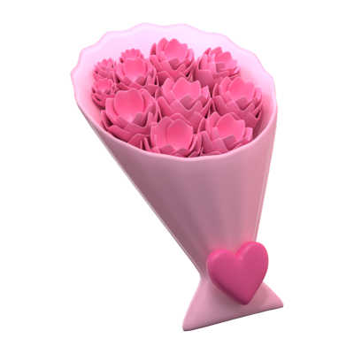 Flower Bouquet 3D Icon 3D Graphic