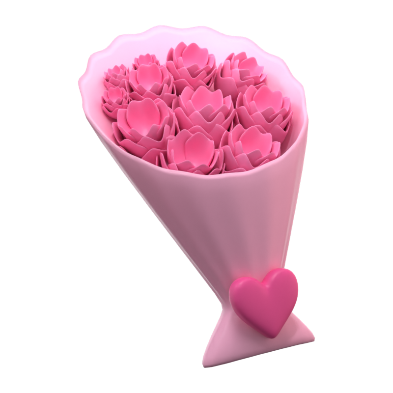 Flower Bouquet 3D Icon 3D Graphic