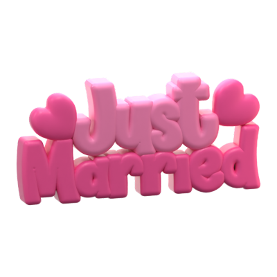 Just Married Balloon 3D Icon 3D Graphic