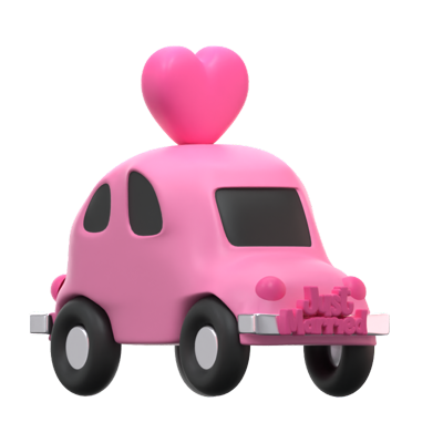 coche de boda icono 3d 3D Graphic