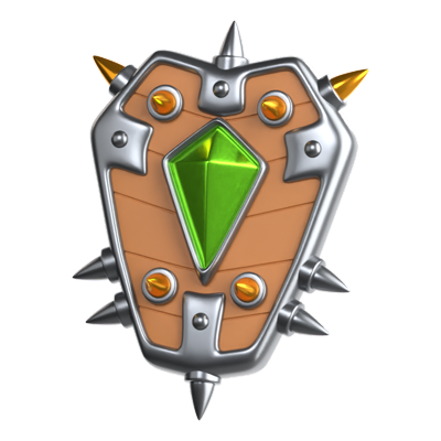 Spiked Shield 3D Icon 3D Graphic