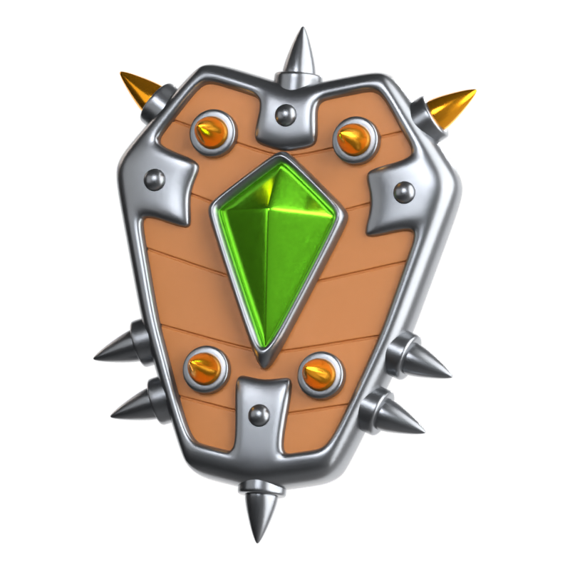 Spiked Shield 3D Icon