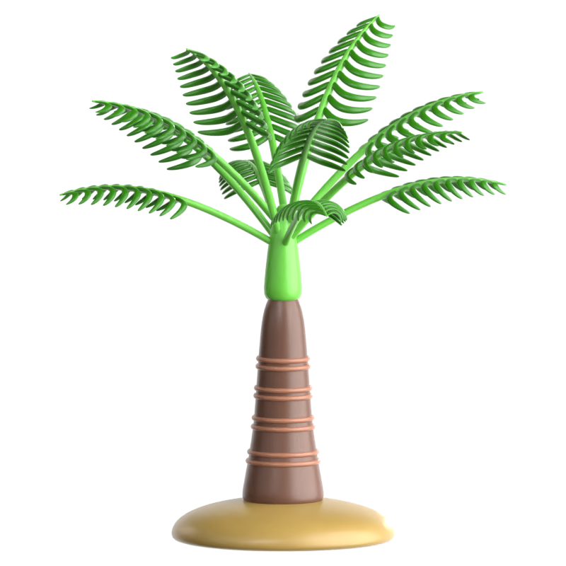 Icono 3D de la palmera areca