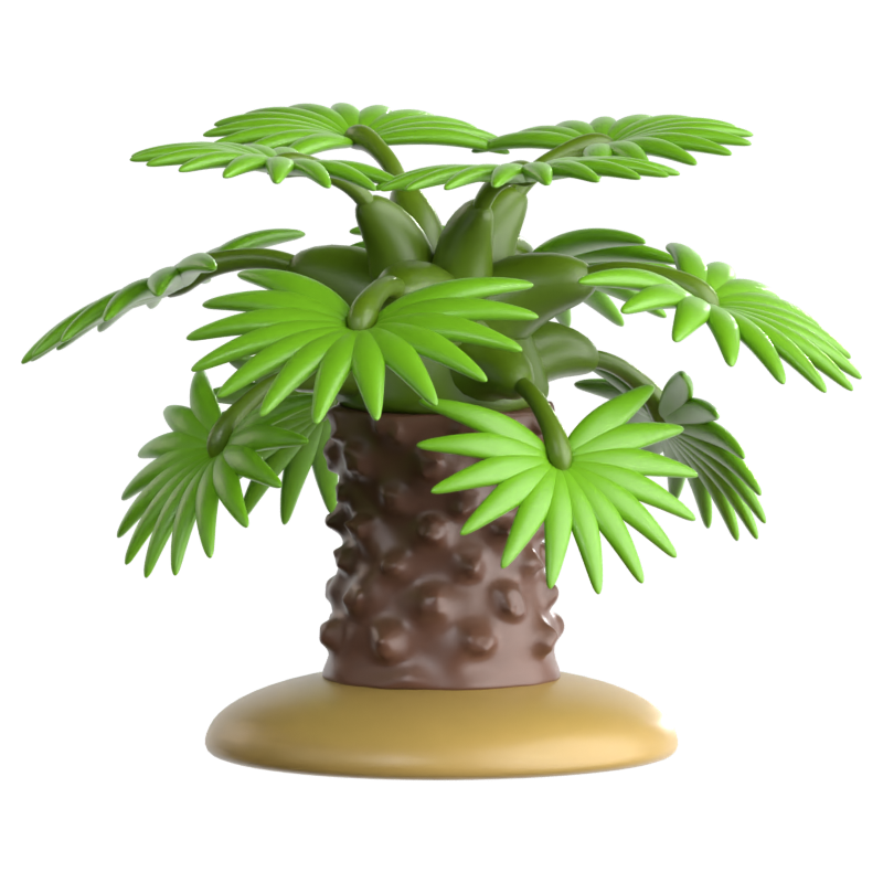 Icono 3D de la palmera eólica 3D Graphic