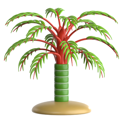 lippenstift-palme 3d-symbol 3D Graphic