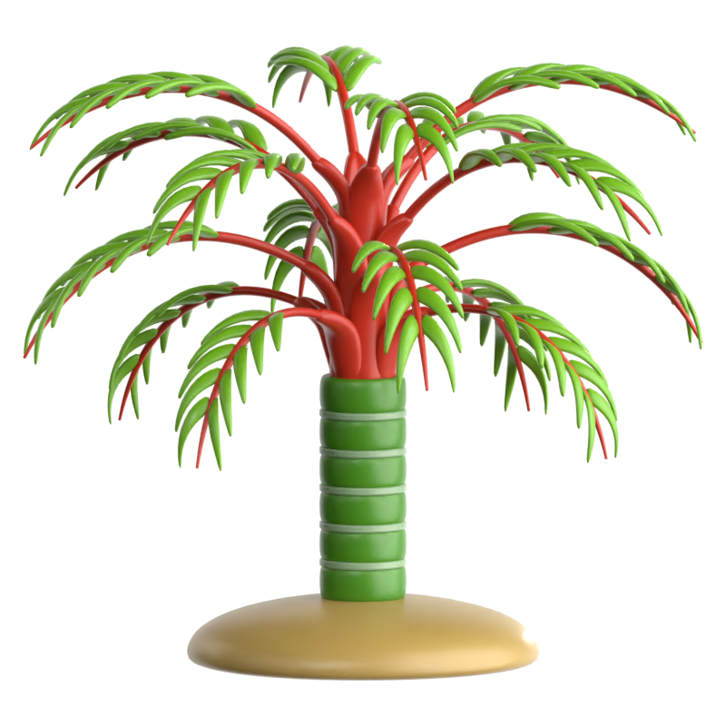 Lippenstift-Palme 3D-Symbol 3D Graphic