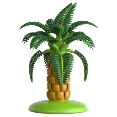 palmera datilera plateada icono 3d 3D Graphic