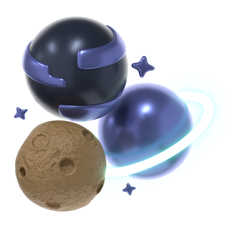 Planeten 3D-Symbol 3D Graphic