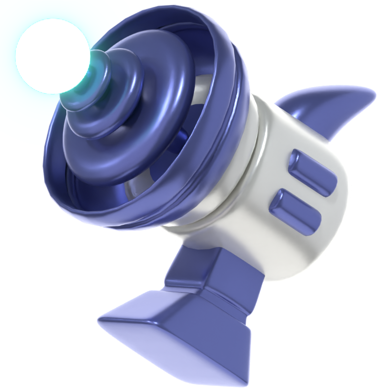 Weltraumkanone 3D Icon