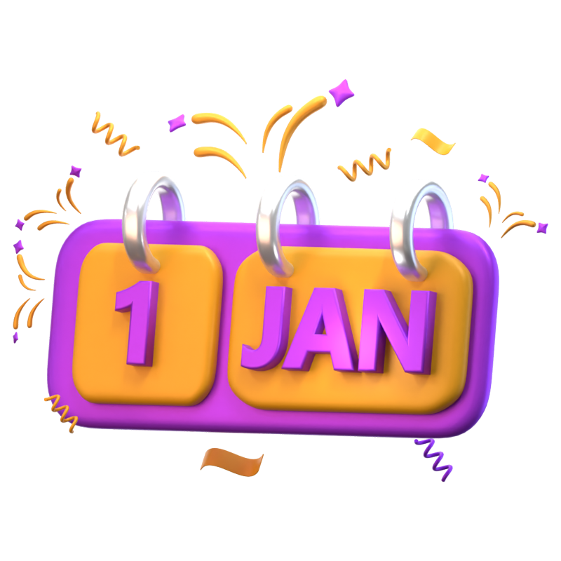 New Year Calendar 3D Icon 3D Graphic