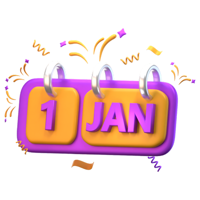 New Year Calendar 3D Icon 3D Graphic