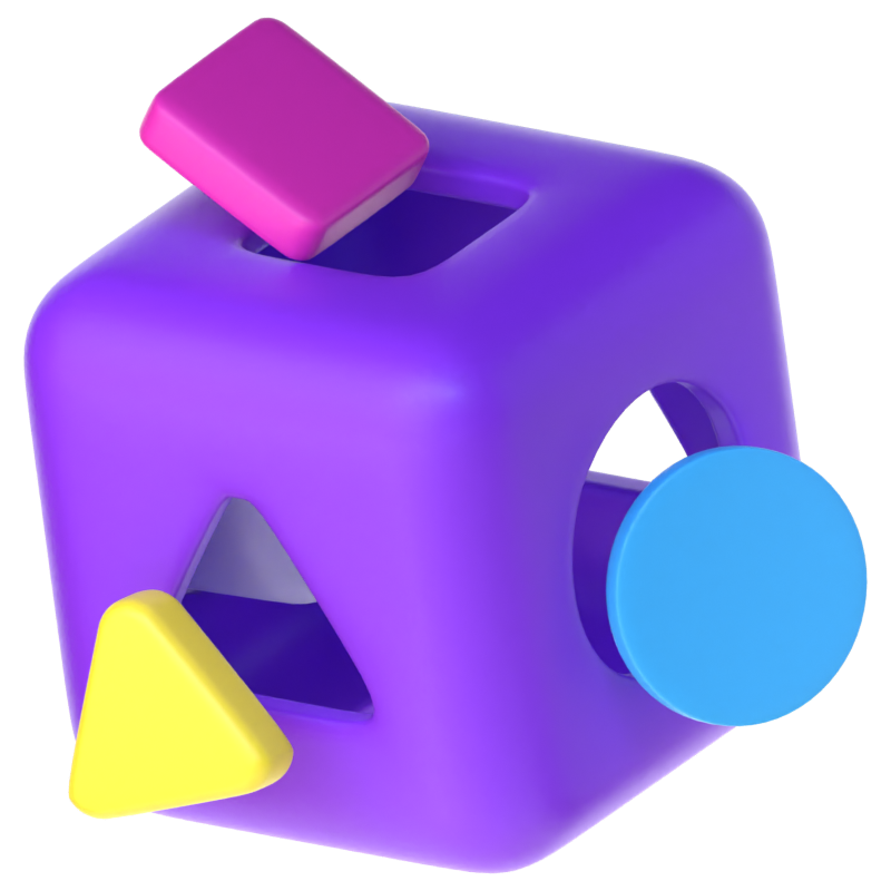 Icono 3D de caja de puzzle