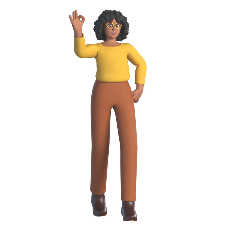 Personagem 3D da gerente de mídia social Ashley 3D Graphic