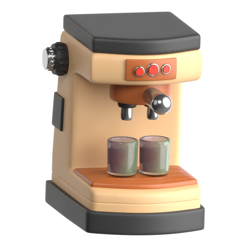 Kaffeemaschine 3D-Symbol 3D Graphic