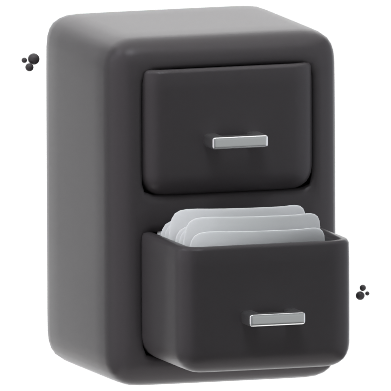 File Cabinet 3D Icon 3D Graphic