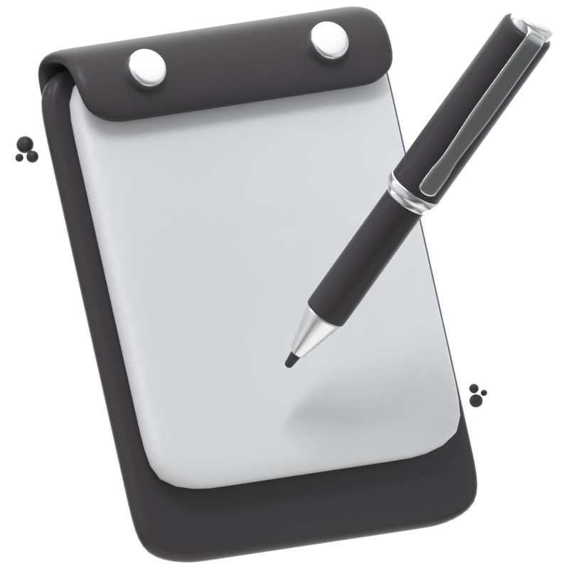 Notepad 3D Icon 3D Graphic