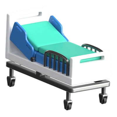 Krankenhausbett 3D-Symbol 3D Graphic