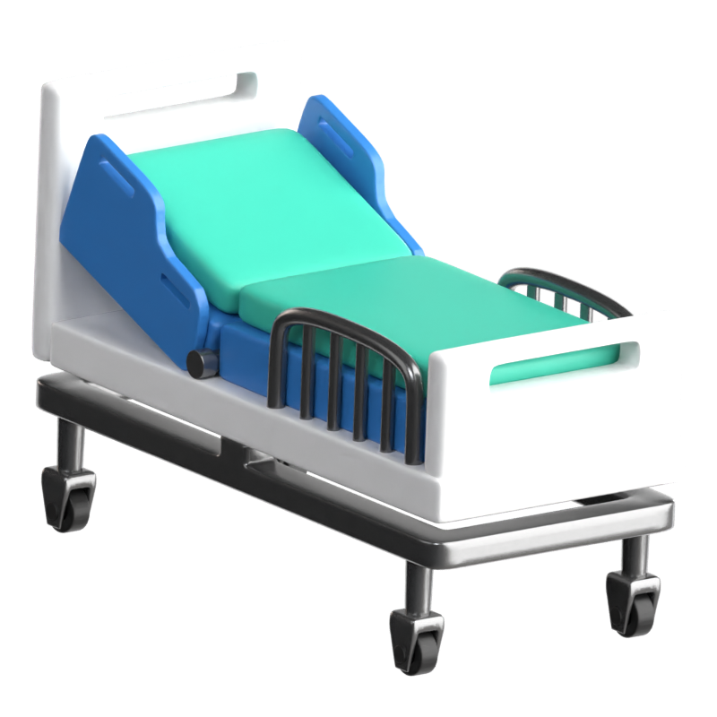 Ícone 3D de cama de hospital 3D Graphic