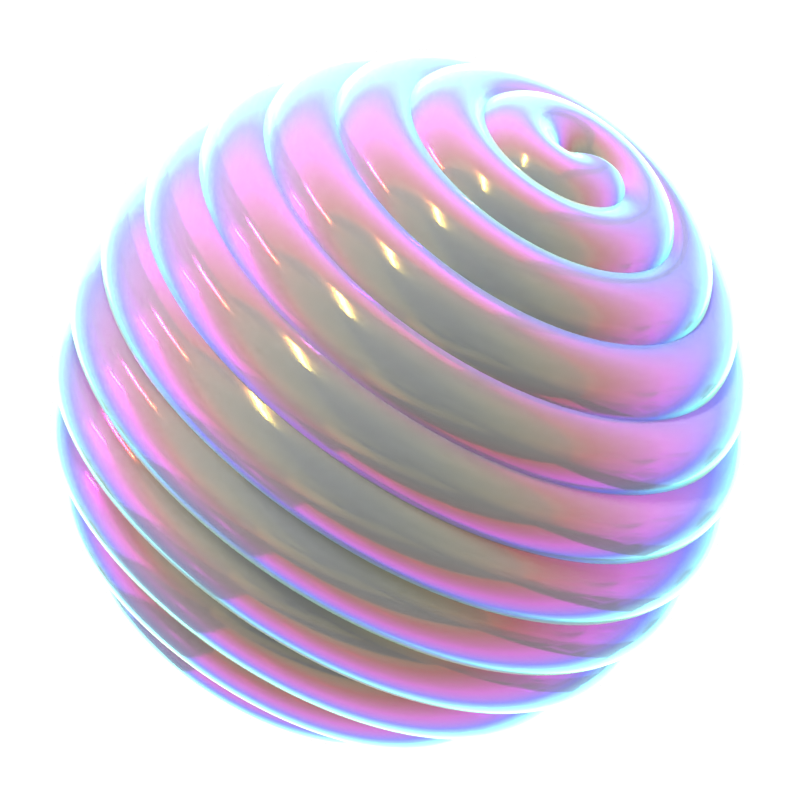 Hologram Geometric Line Round 3D Icon