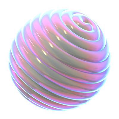 Hologram Geometric Line Round 3D Icon 3D Graphic