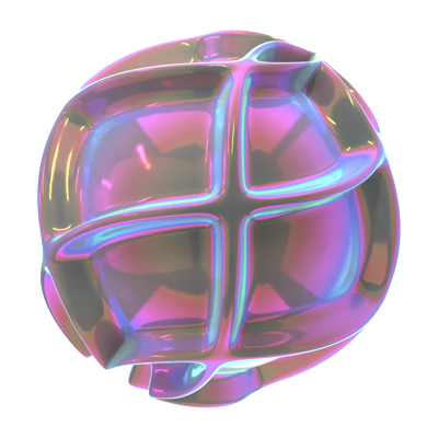 Hologram Geometric Line Sphere 3D Icon 3D Graphic