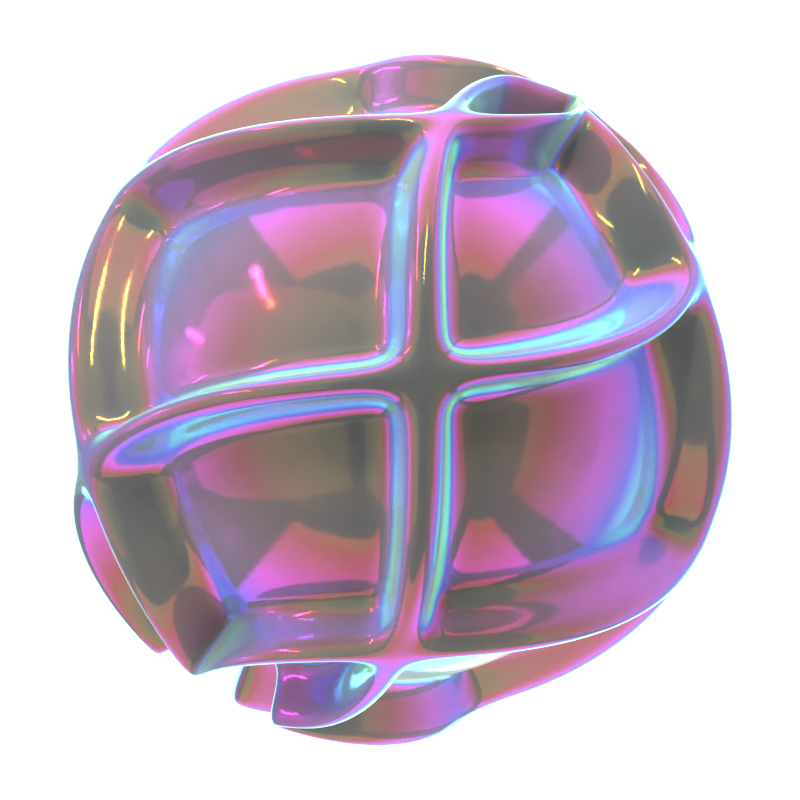 Hologram Geometric Line Sphere 3D Icon