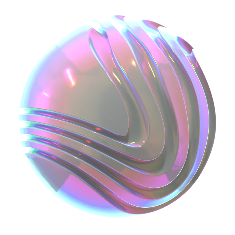 Hologram Geometric Abstract Round 3D Icon 3D Graphic