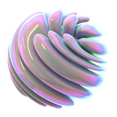 Hologram Geometric Curly Sphere 3D Icon 3D Graphic