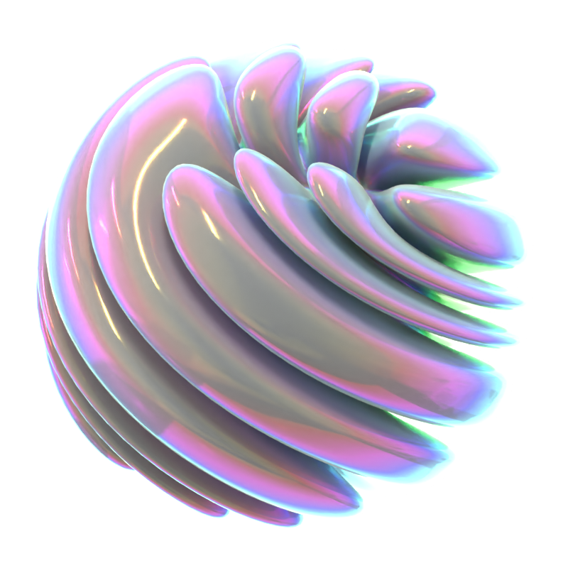 Hologramm Geometric Curly Sphere 3D Icon 3D Graphic